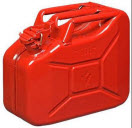 rode 10 liter metalen jerrycans