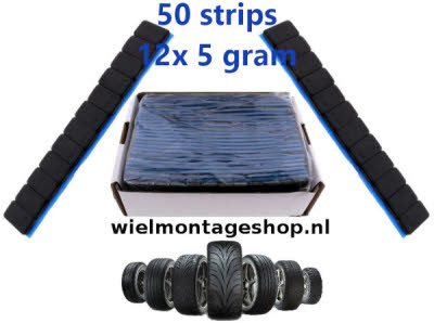 plakgewichten Zwart 12x 5 gram Strips (50st)